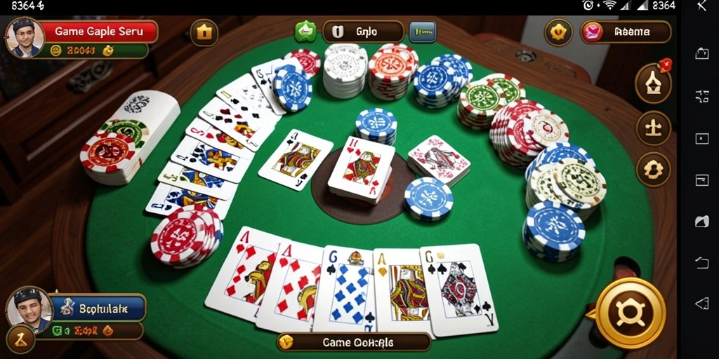Screenshot gameplay Gaple dari aplikasi 8364 yang seru.