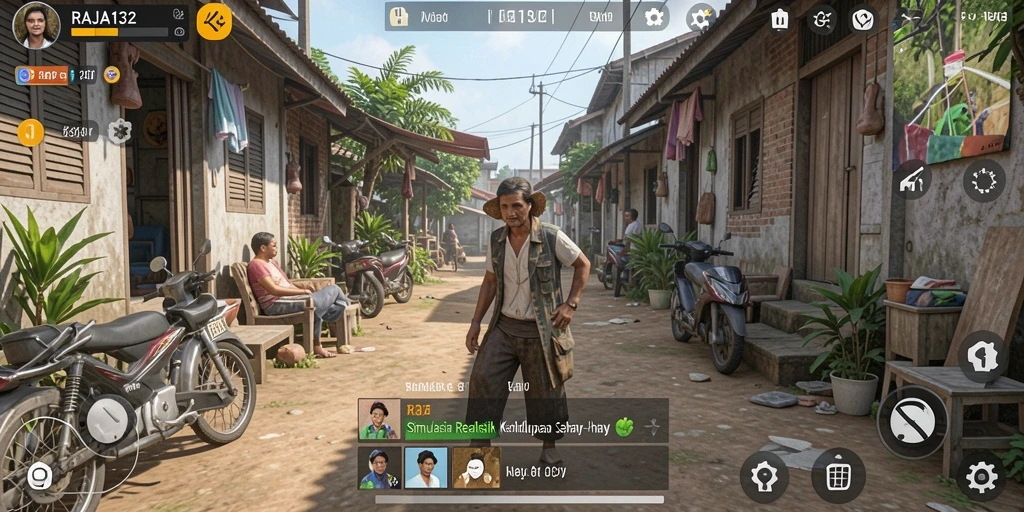 Tampilan gameplay RAJA132 yang menarik dan realistis.
