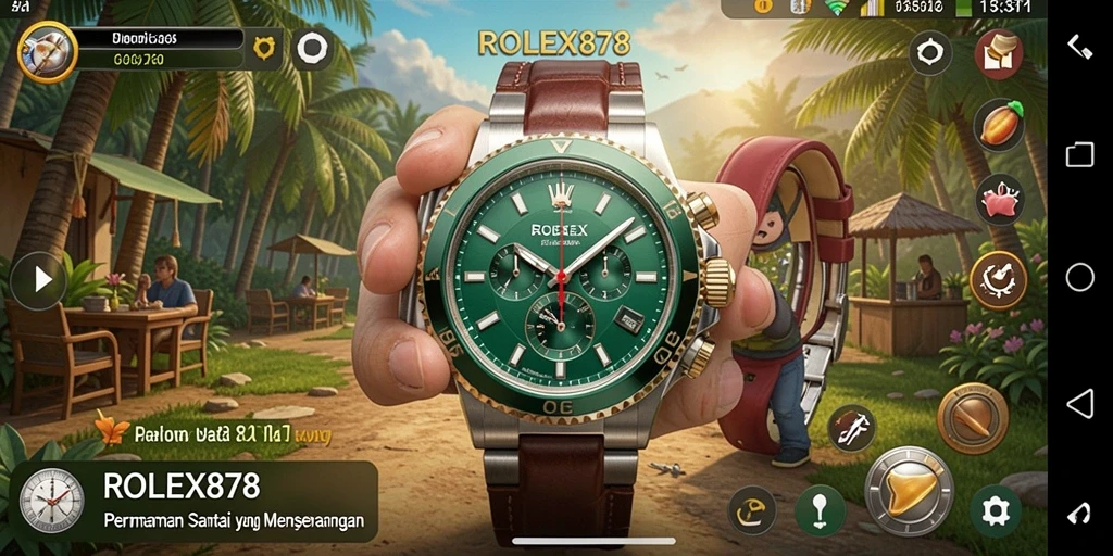 Screenshot gameplay ROLEX878 yang menunjukkan aksi seru dan tawa.