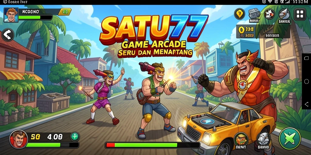 Tangkapan layar permainan SATU77 menampilkan aksi gameplay Arcade yang seru.