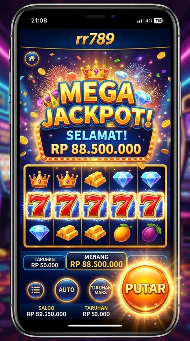 Tampilan depan aplikasi rr789 di perangkat Android.